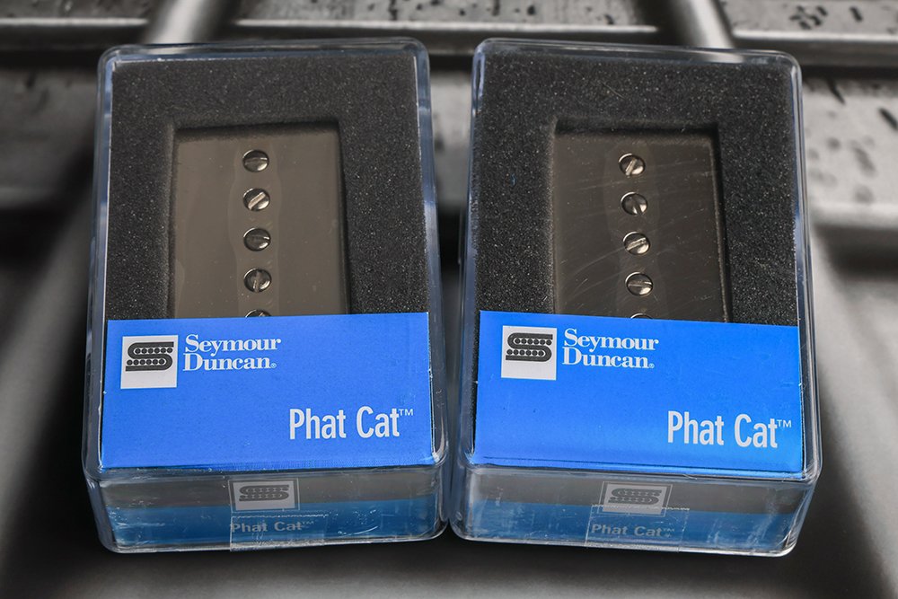 Image 0 of Seymour Duncan SPH90-1 Phat Cat Nickel Pickup Set P-90 for Humbucker Bridge/Neck