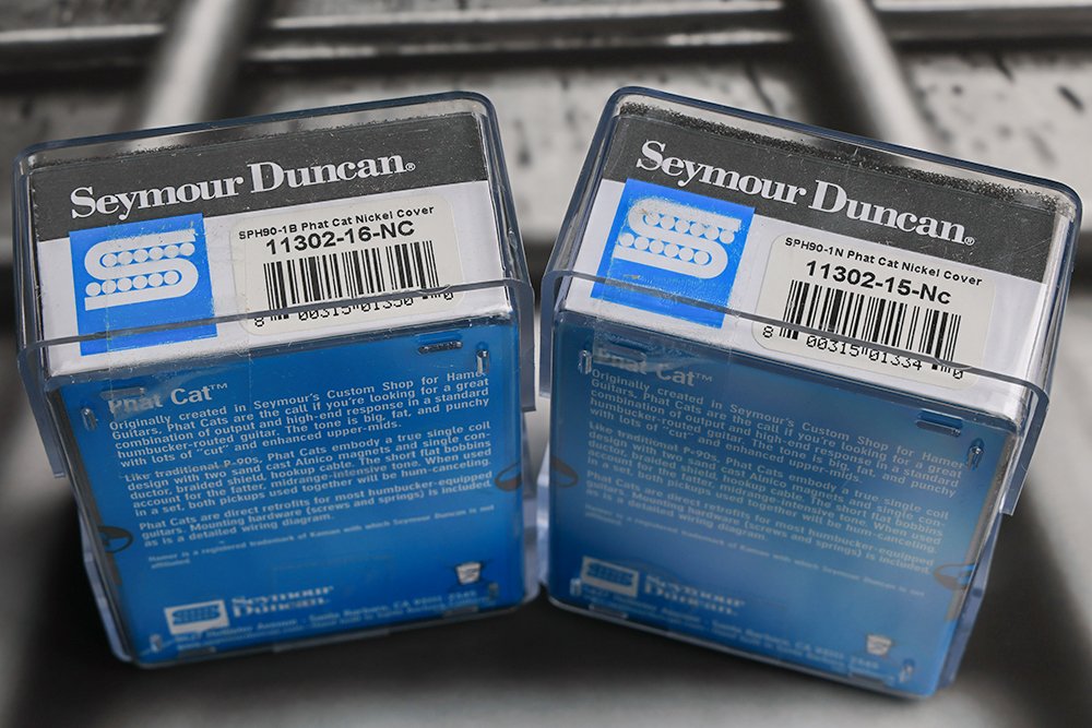 Image 2 of Seymour Duncan SPH90-1 Phat Cat Nickel Pickup Set P-90 for Humbucker Bridge/Neck