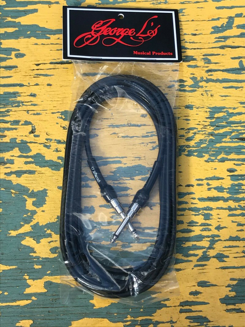 Image 0 of George L's 15' .225 Guitar Bass Cable BLACK Straight / Straight