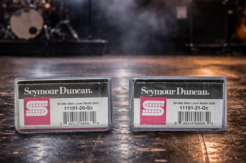 Image 2 of Seymour Duncan SH-55 Seth Lover Humbucker Set Bridge & Neck GOLD 1 Conductor