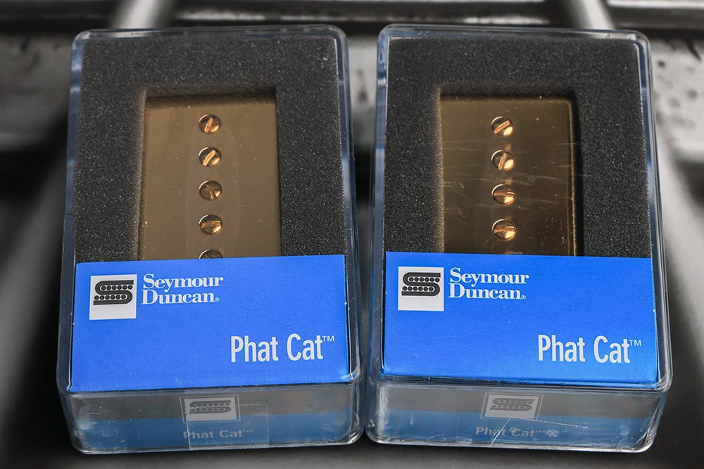Image 0 of Seymour Duncan SPH90-1 Phat Cat GOLD Pickup Set P-90 for Humbucker Bridge/Neck