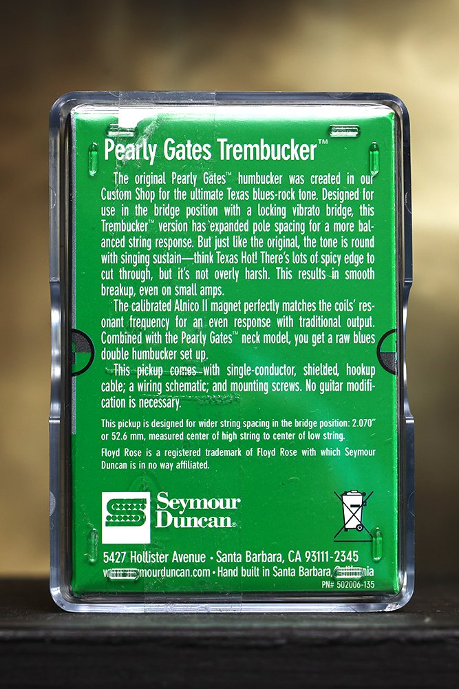 Image 1 of SEYMOUR DUNCAN Pearly Gates TREMBUCKER Pickup TB-PG1b Bridge Position BLACK