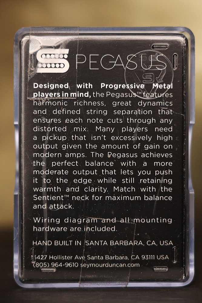 Image 1 of Seymour Duncan Pegasus 6 String Bridge Humbucker Pickup BLACK NEW