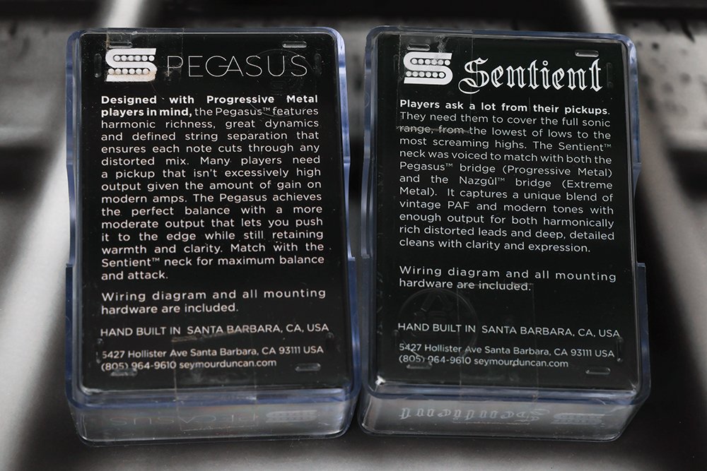 Image 1 of Seymour Duncan Pegasus Trembucker & Sentient 6 String Guitar Pickup Set BLACK