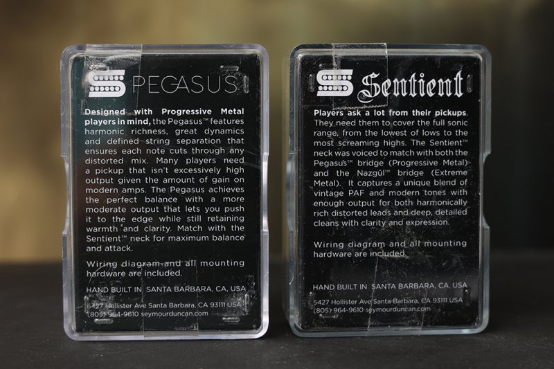 Image 1 of Seymour Duncan Pegasus & Sentient 6 String Guitar Humbucker Pickup Set BLACK