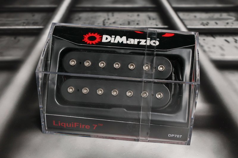 Image 0 of DiMarzio Liquifire 7 String Neck Rhythm Pickup DP 707 Black Humbucker DP707