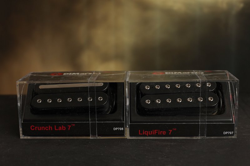Image 0 of DiMarzio Liquifire 7 String Neck & Crunch Lab 7 String Bridge Set Black Pickups