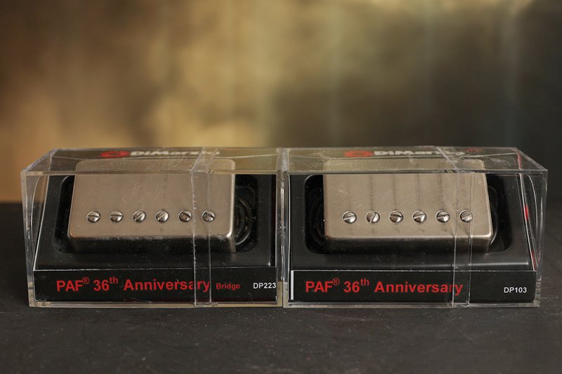 Image 0 of DiMarzio Regular Spaced PAF 36th Anniversary Neck/Bridge Set Aged Nickel Covers