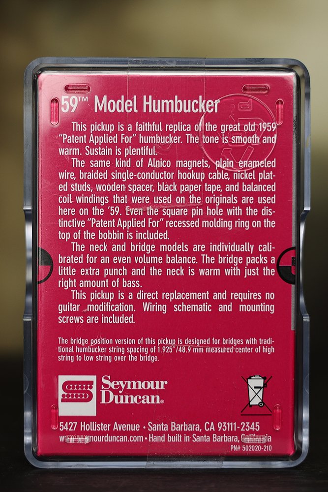 Image 1 of Seymour Duncan SH-1b 59 Model Bridge Humbucker Pickup BLACK 11101-05-B