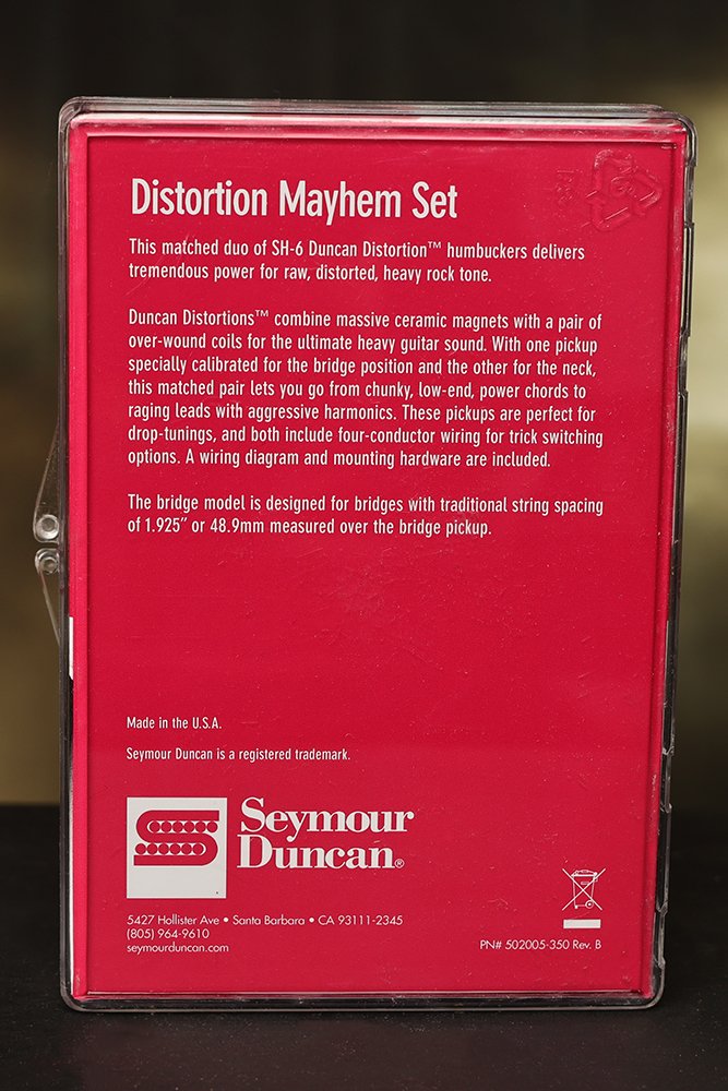 Image 1 of Seymour Duncan SH-6 Distortion Mayhem Set Bridge & Neck Black 11108-21-B