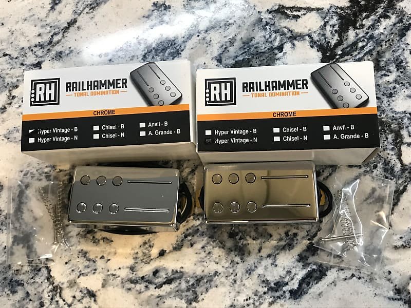 Image 0 of RAILHAMMER Hyper Vintage Humbucker Pickup SET Chrome