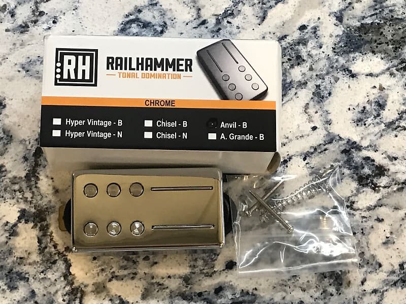 Image 0 of RAILHAMMER Anvil Bridge Chrome Humbucker Pickup