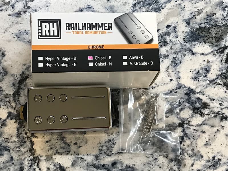 Image 0 of RAILHAMMER Chisel Bridge Chrome Humbucker Pickup