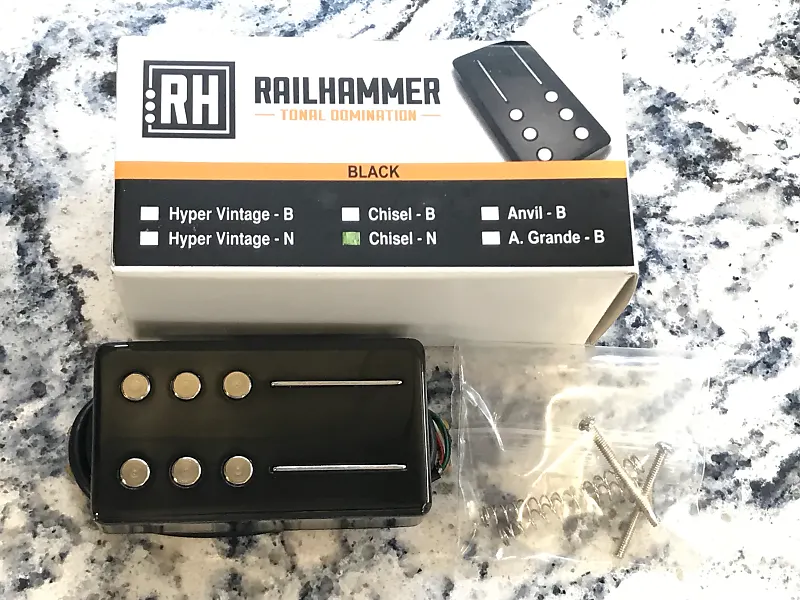 Image 0 of RAILHAMMER Chisel Neck Black Humbucker Pickup