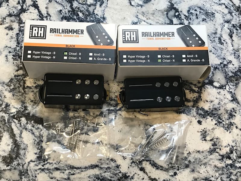 Image 0 of RAILHAMMER Chisel Humbucker Pickup SET BLACK