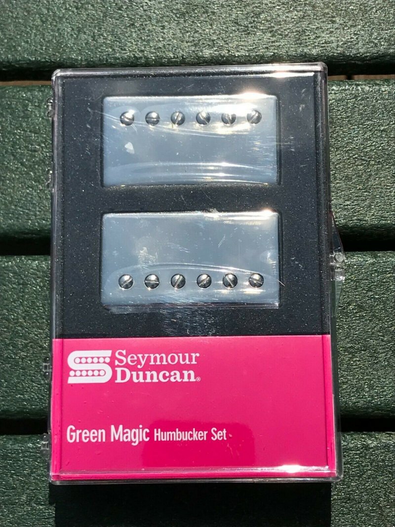 Image 0 of Seymour Duncan Green Magic Humbucker Pickup Set - Nickel