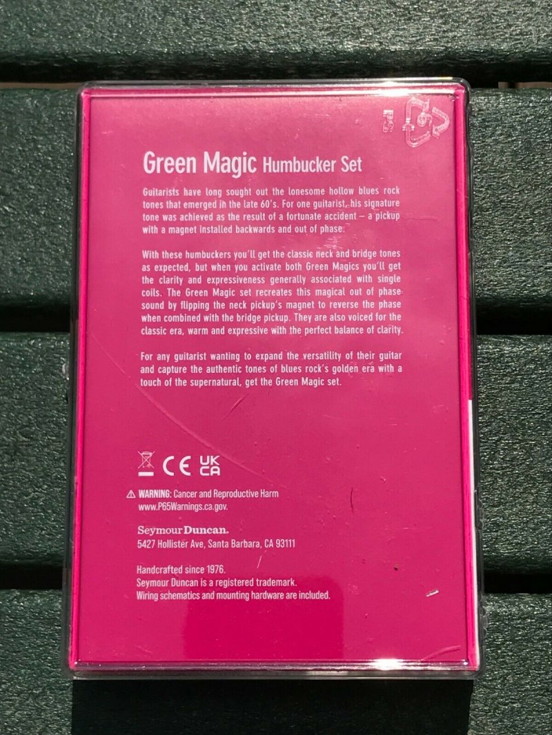 Image 1 of Seymour Duncan Green Magic Humbucker Pickup Set - Nickel