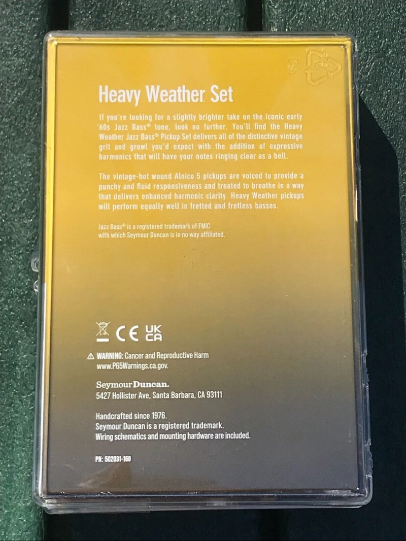 Image 1 of Seymour Duncan Heavy Weather J-Bass Set NO LOGO - Black