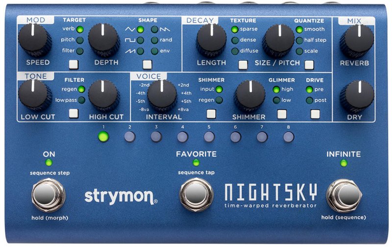 Image 0 of Strymon NightSky Time-Warped Reverberator Reverb Pedal - Blue