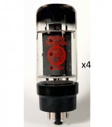 Electro-Harmonix 6L6 Power Amp Vacuum Tubes 6L6EHPL Platinum Matched Quad