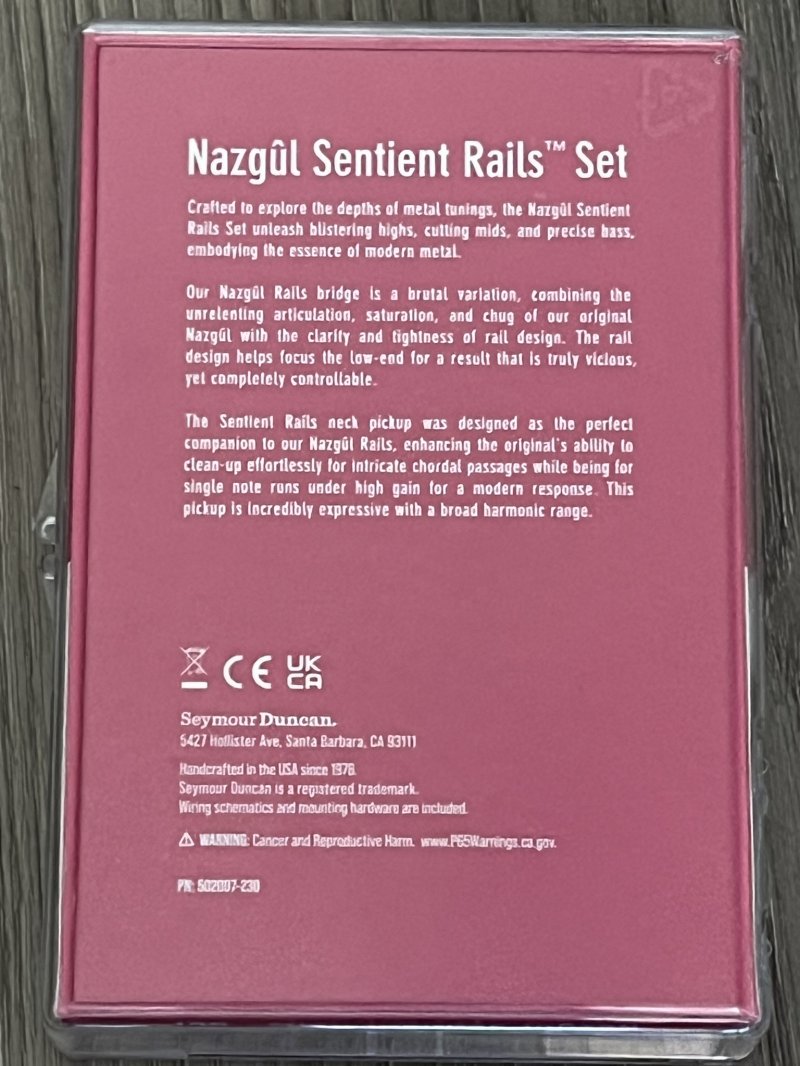 Image 1 of Seymour Duncan Nazgul / Sentient Rail SET Black