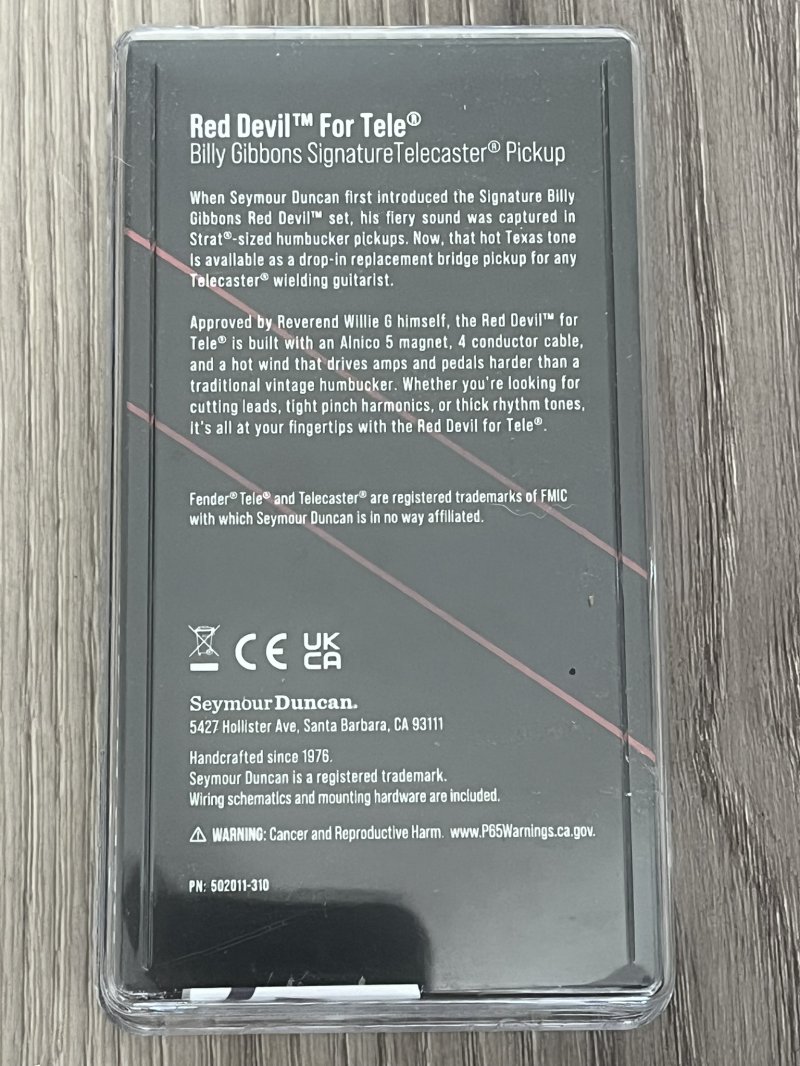 Image 1 of Seymour Duncan Red Devil Tele Bridge - BLACK