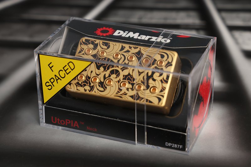 Image 0 of Dimarzio DP287FSGBK UtoPIA Neck Humbucker - Black & Gold / F-Spaced - Steve Vai
