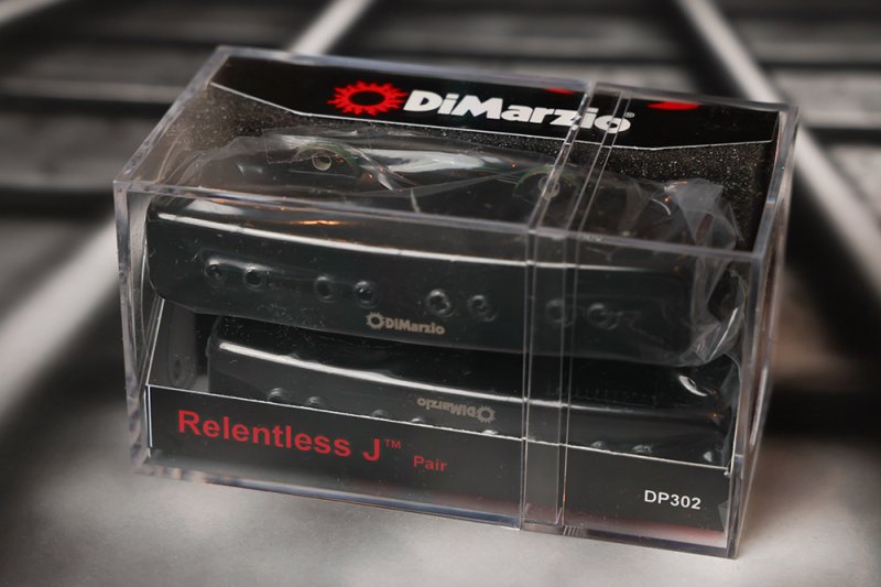 Image 0 of Dimarzio DP302GB Relentless J Bass Pickup Pair, Gloss Black Metal Set