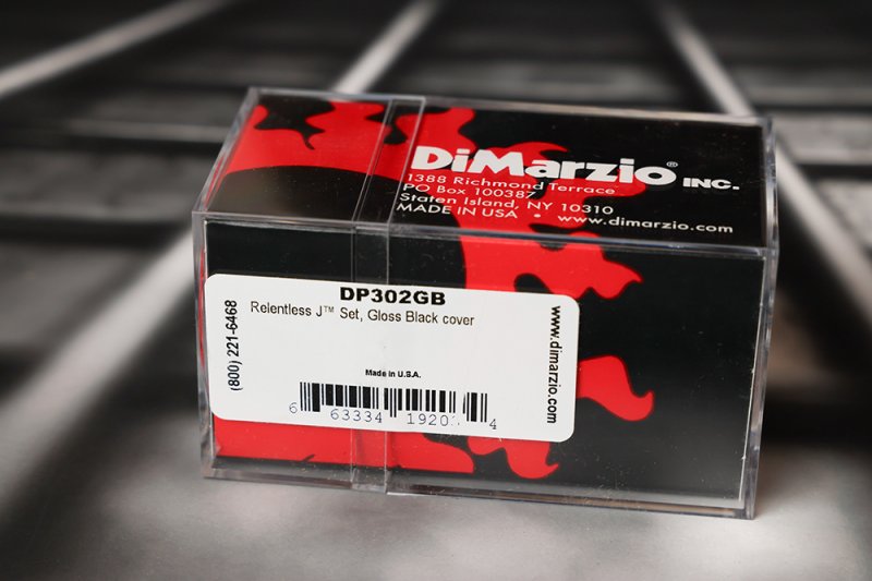 Image 1 of Dimarzio DP302GB Relentless J Bass Pickup Pair, Gloss Black Metal Set