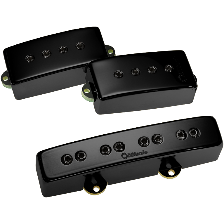 Image 0 of DiMarzio DP307GB Relentless PJ Precision Jazz Bass Pickup Set Gloss Black