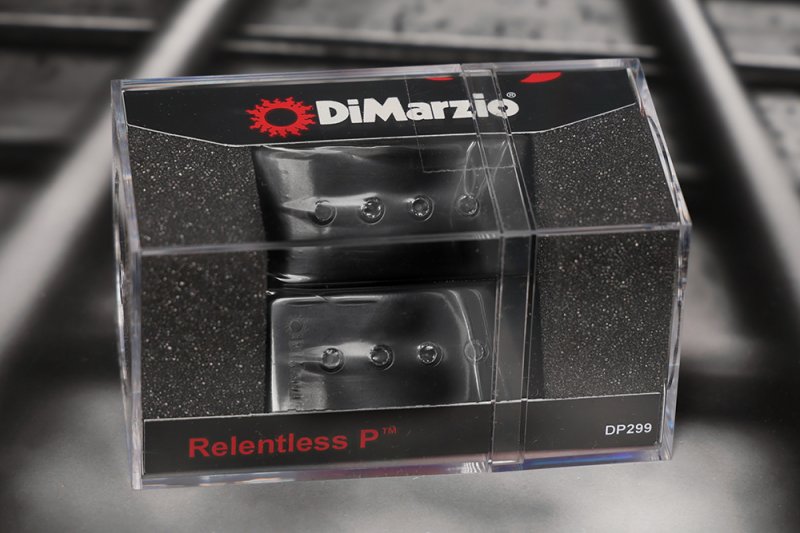 Image 0 of DiMarzio DP299GB Relentless P Precison Bass Pickup - Gloss Black Metal / Black P