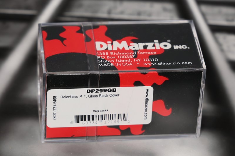 Image 1 of DiMarzio DP299GB Relentless P Precison Bass Pickup - Gloss Black Metal / Black P