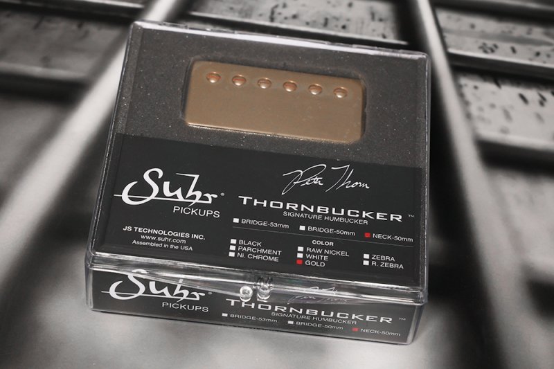 Image 0 of SUHR Thornbucker PAF Neck Rhythm Humbucker Pickup GOLD 50mm - Pete Thorn