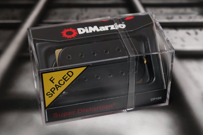 Image 0 of DiMarzio DP100FBK Super Distortion F-Spaced Humbucker - Black / Black Pole Piece