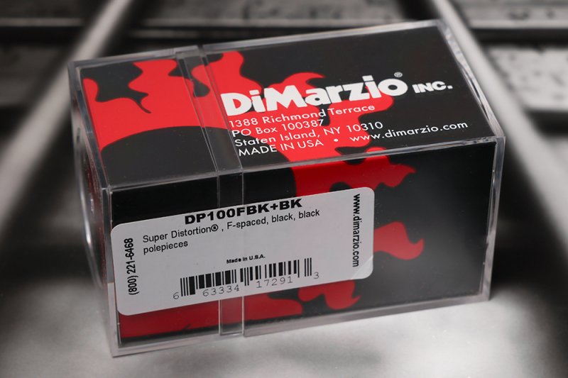 Image 1 of DiMarzio DP100FBK Super Distortion F-Spaced Humbucker - Black / Black Pole Piece