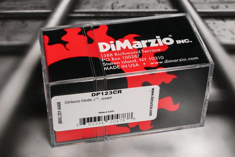 Image 1 of DiMarzio DP123CR Model J Neck & Bridge Set - Cream / Black Pole Pieces