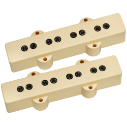 DiMarzio DP123CR Model J Neck & Bridge Set - Cream / Black Pole Pieces