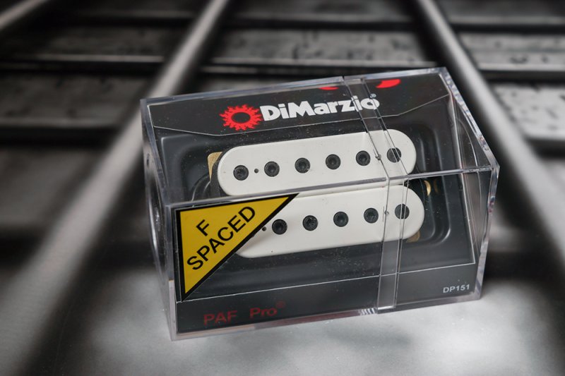 Image 0 of DiMarzio DP151FW PAF Pro F-Spaced Humbucker - White / Black Nickel Pole Pieces