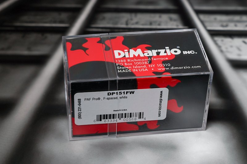 Image 1 of DiMarzio DP151FW PAF Pro F-Spaced Humbucker - White / Black Nickel Pole Pieces