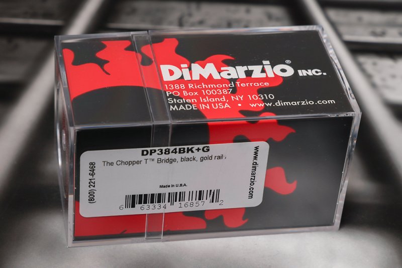 Image 1 of DiMarzio DP384BK+G The Chopper T Bridge - Black / Gold Rails Tele Telecaster