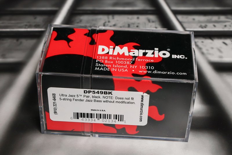 Image 1 of DiMarzio DP549BK Ultra Jazz 5 - Black Pair Pickup Set - Black / Nickel Pole Piec