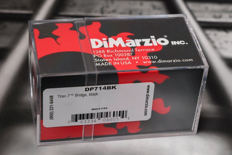 Image 1 of DiMarzio DP714BK Titan 7 String Bridge Humbucker - Black / Nickel Pole Pieces