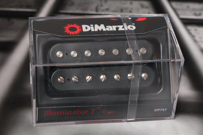 Image 0 of DiMarzio DP757BK Illuminator 7 String Bridge Humbucker - Black / Nickel Pole Pie