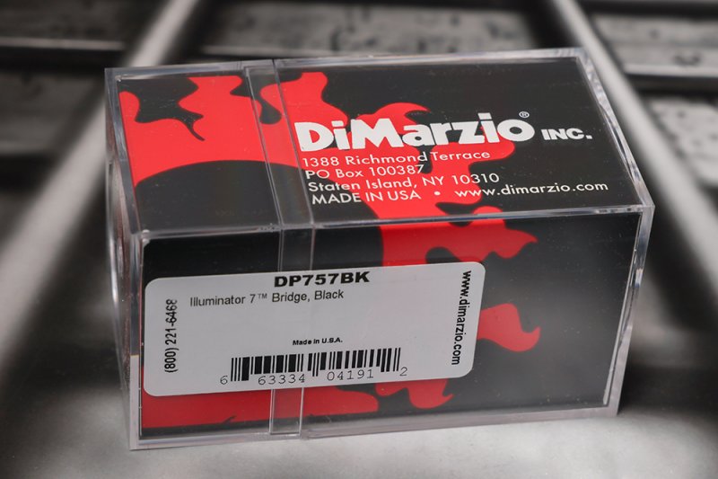 Image 1 of DiMarzio DP757BK Illuminator 7 String Bridge Humbucker - Black / Nickel Pole Pie