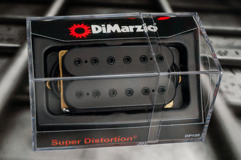 Image 0 of DiMarzio DP100BK+BK Super Distortion - Black / Black Pole Pieces / Standard spac
