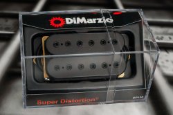 DiMarzio DP100BK+BK Super Distortion - Black / Black Pole Pieces / Standard spac