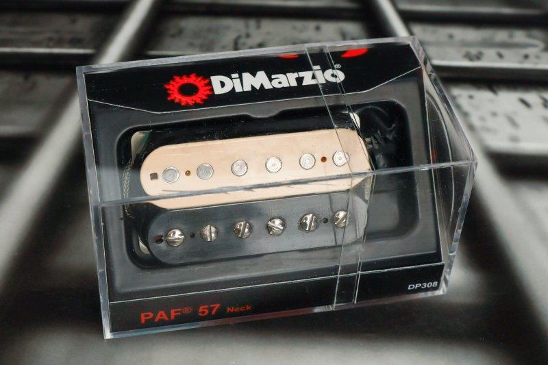 Image 0 of DiMarzio DP308BZ PAF 57 Neck Pickup - Black & Relic White / Nickel Pole Pieces