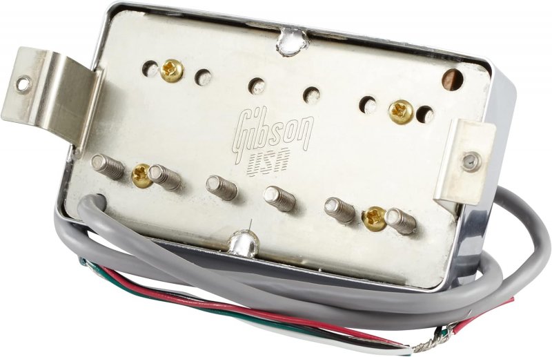 Image 1 of Gibson 490T Modern Classic Bridge Treble Humbucker Pickup - CHROME Cover - 4 Con