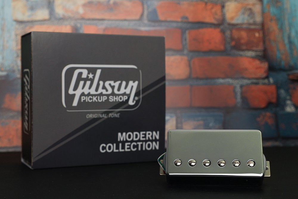 Image 0 of Gibson 490T Modern Classic Bridge Treble Humbucker Pickup - CHROME Cover - 4 Con