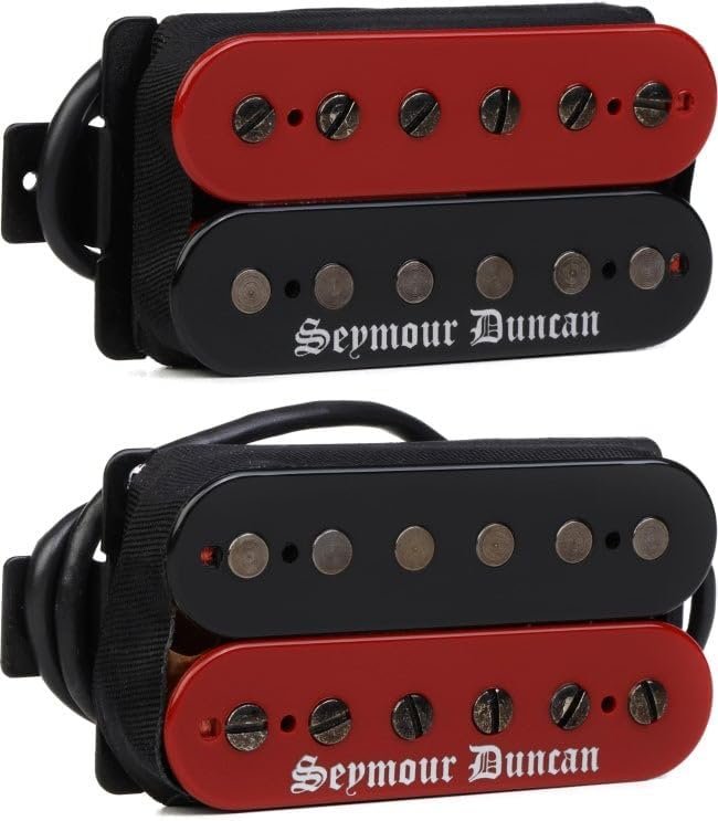Image 0 of Seymour Duncan Black Winter Pickup Neck & Bridge SET Black & Red Zebra Humbucker
